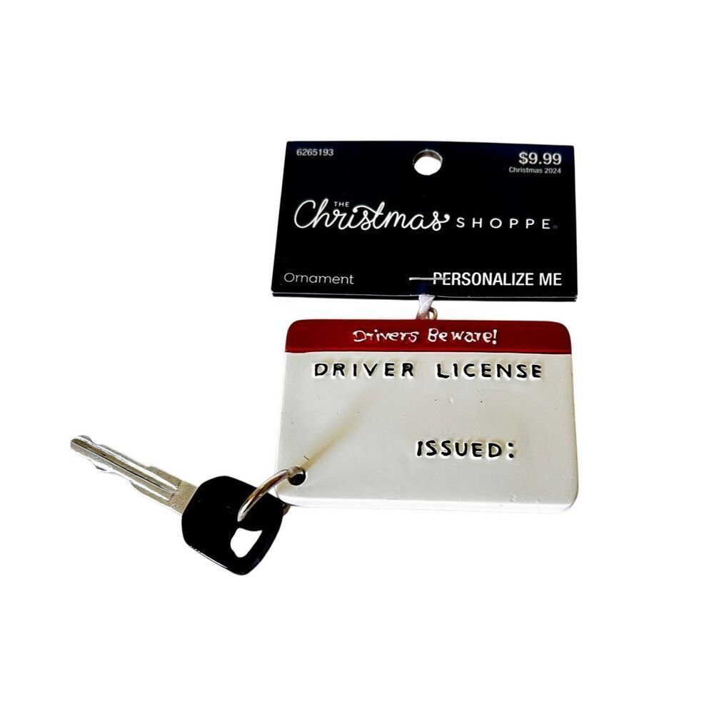 New-Driver's License & Key-Custom-Christmas Ornament-Great For “New Driver”-